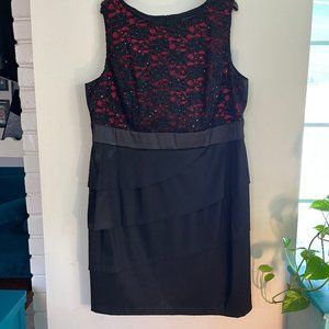 Black Formal Sleeveless Knee Length Dress